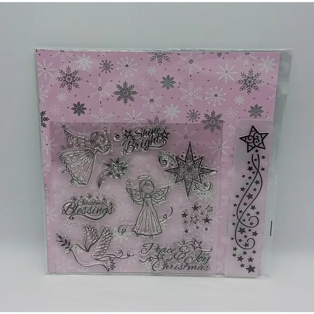 Sally Mountain Cardmaking & Papercraft Stamp Set Shine Bright Christmas Blessing